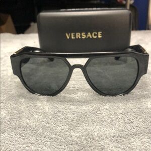 Versace Black Aviator Sunglasses